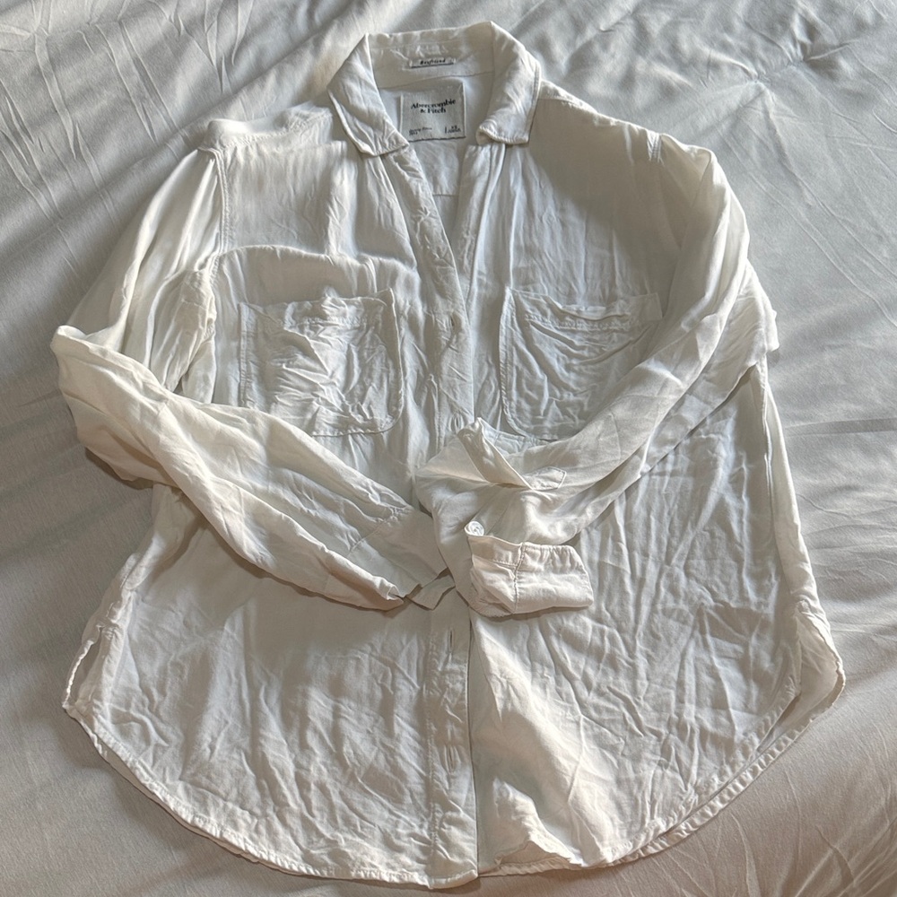 ABERCROMBIE & FITCH boyfriend White Casual Shirt